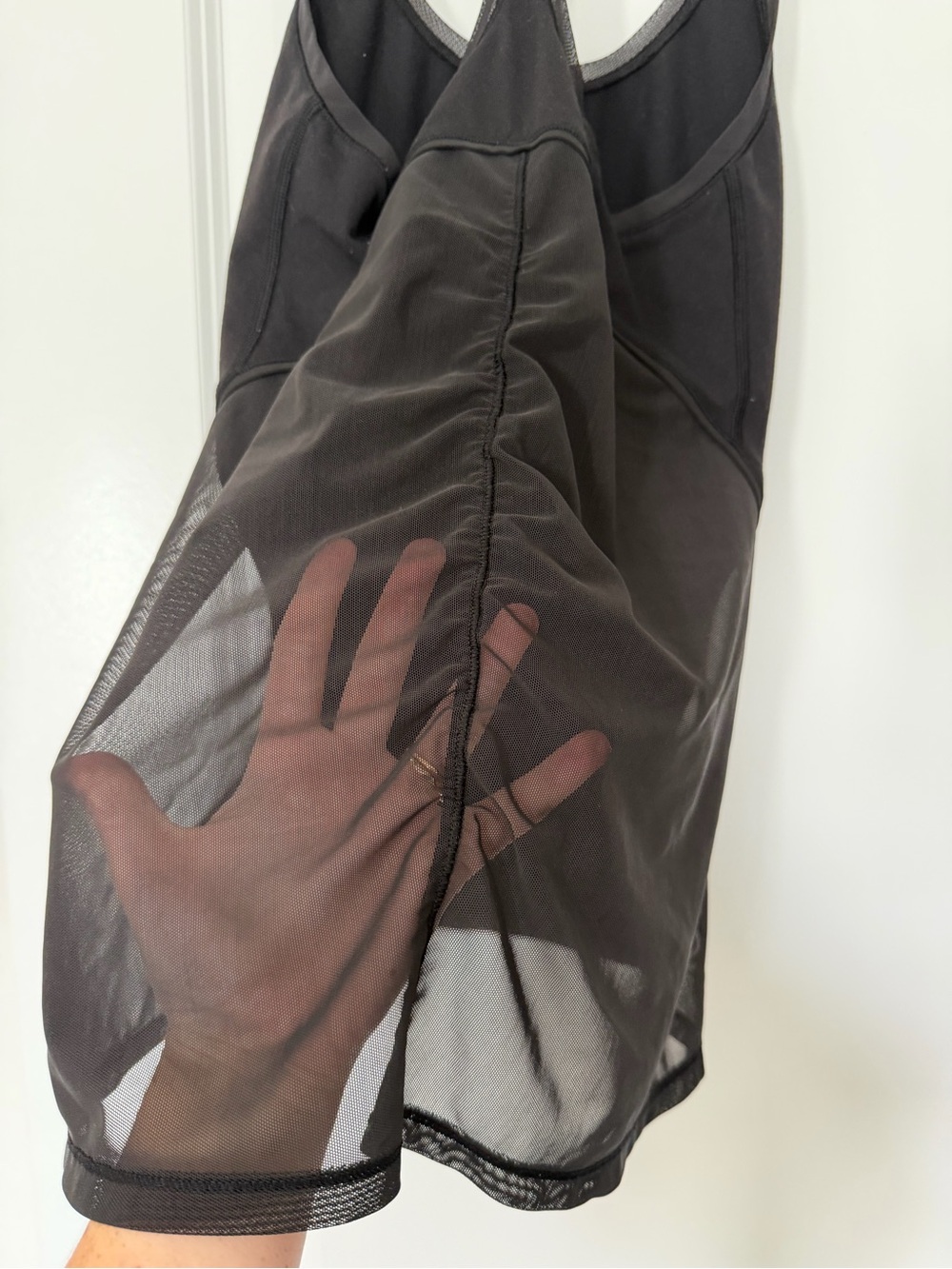 Lululemon Black Racerback Mesh-Panel Tank - Picture 3 of 3